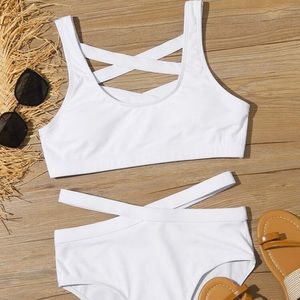 SHEIN Criss Cross High Waisted Bikini Swimsuit
